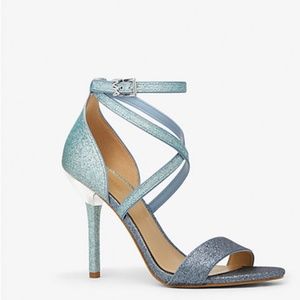 Brand New Michael Kors Astrid Glittery Strappy Sandals Heels